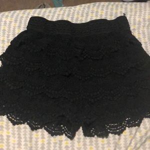 Black lace shorts